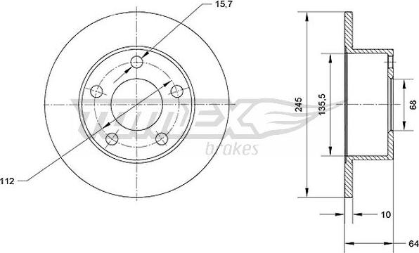 TOMEX brakes TX 70-02 - Тормозной диск autosila-amz.com