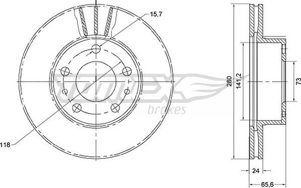 TOMEX brakes TX 70-19 - Тормозной диск autosila-amz.com