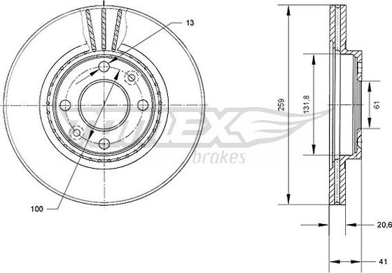 TOMEX brakes TX 70-10 - Тормозной диск autosila-amz.com