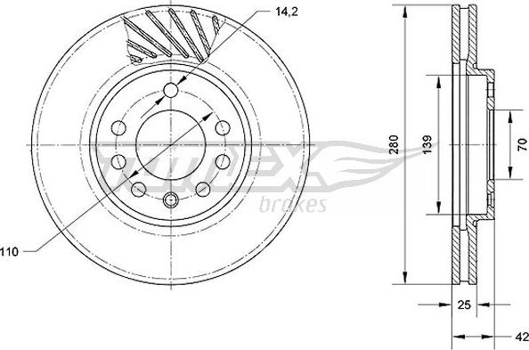 TOMEX brakes TX 70-11 - Тормозной диск autosila-amz.com