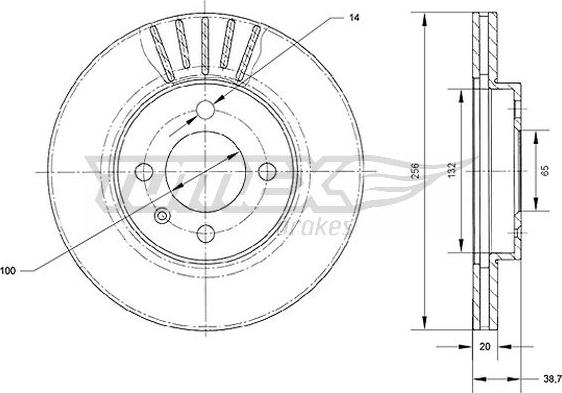 TOMEX brakes TX 70-18 - Тормозной диск autosila-amz.com