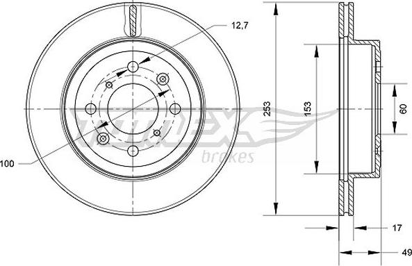 TOMEX brakes TX 70-84 - Тормозной диск autosila-amz.com