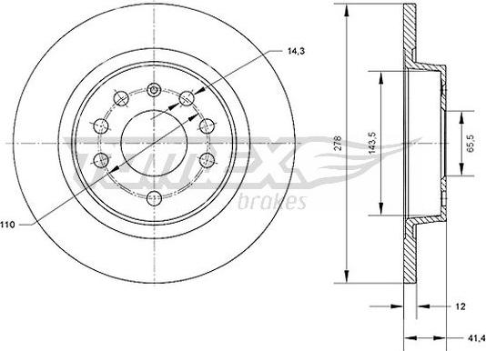 TOMEX brakes TX 70-81 - Тормозной диск autosila-amz.com