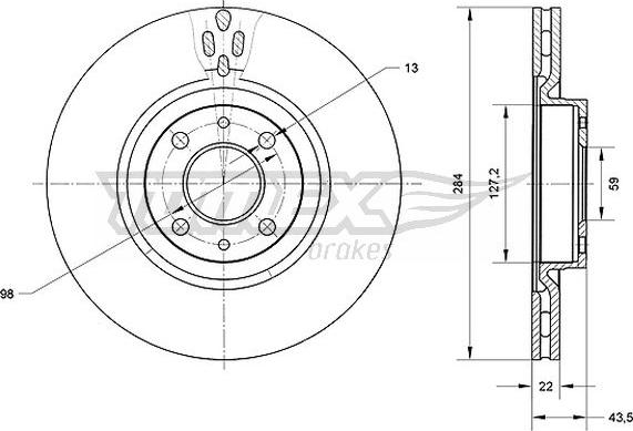 TOMEX brakes TX 70-83 - Тормозной диск autosila-amz.com