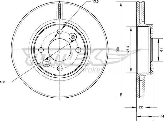 TOMEX brakes TX 70-34 - Тормозной диск autosila-amz.com