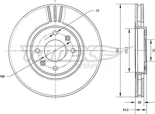 TOMEX brakes TX 70-24 - Тормозной диск autosila-amz.com