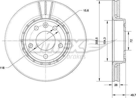 TOMEX brakes TX 70-27 - Тормозной диск autosila-amz.com