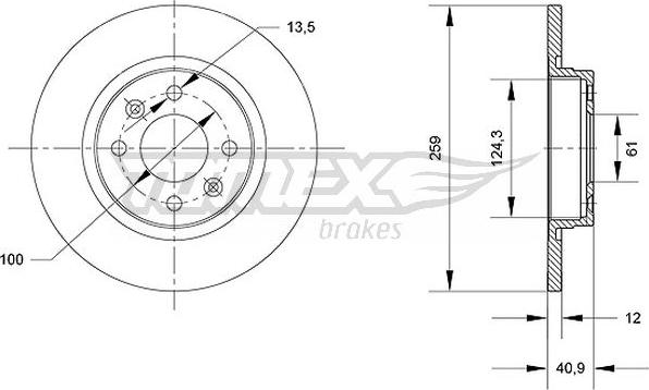 TOMEX brakes TX 70-76 - Тормозной диск autosila-amz.com