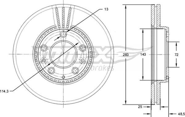 TOMEX brakes TX 71-41 - Тормозной диск autosila-amz.com