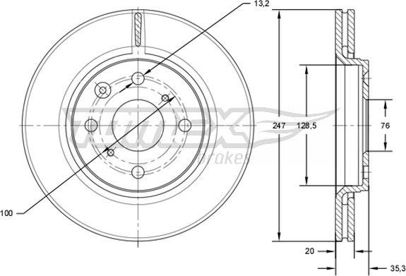 TOMEX brakes TX 71-55 - Тормозной диск autosila-amz.com