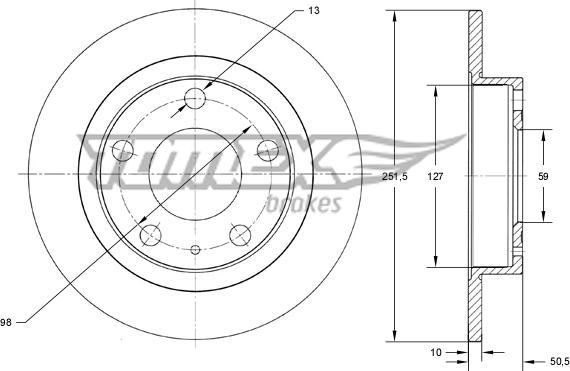 TOMEX brakes TX 71-58 - Тормозной диск autosila-amz.com