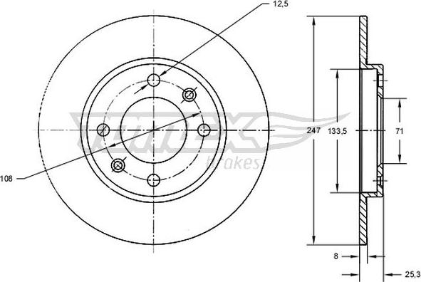 TOMEX brakes TX 71-53 - Тормозной диск autosila-amz.com