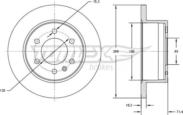 TOMEX brakes TX 71-60 - Тормозной диск autosila-amz.com