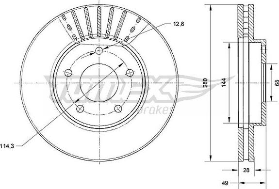 TOMEX brakes TX 71-00 - Тормозной диск autosila-amz.com