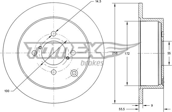 TOMEX brakes TX 71-08 - Тормозной диск autosila-amz.com