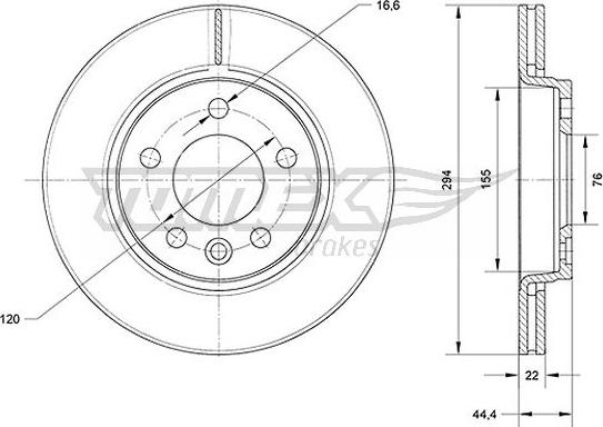 TOMEX brakes TX 71-07 - Тормозной диск autosila-amz.com