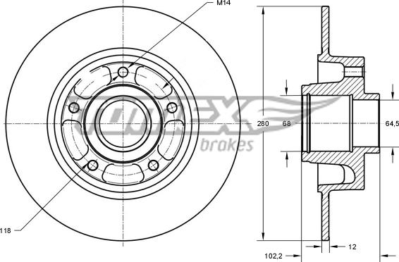 TOMEX brakes TX 71-141 - Тормозной диск autosila-amz.com