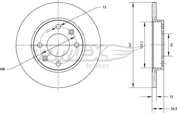 TOMEX brakes TX 71-15 - Тормозной диск autosila-amz.com