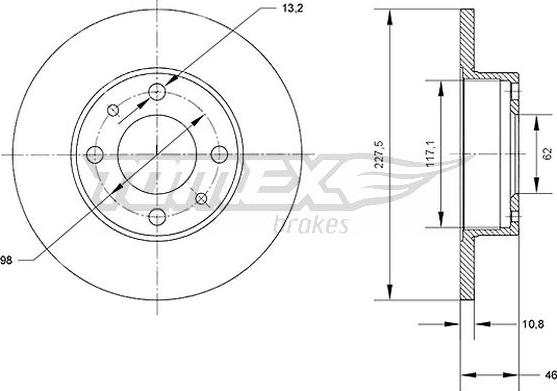 TOMEX brakes TX 71-16 - Тормозной диск autosila-amz.com