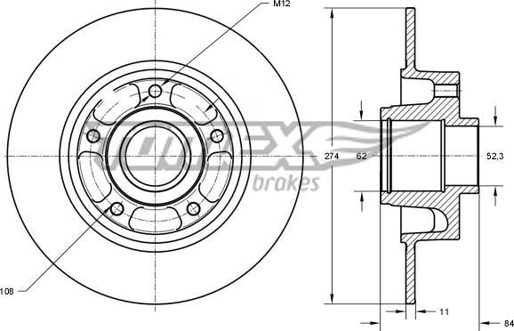 TOMEX brakes TX 71-831 - Тормозной диск autosila-amz.com