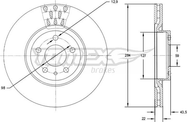 TOMEX brakes TX 71-39 - Тормозной диск autosila-amz.com