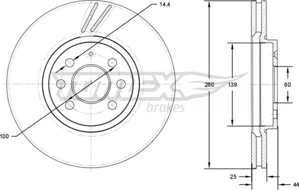 TOMEX brakes TX 71-20 - Тормозной диск autosila-amz.com