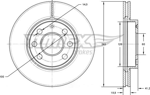 TOMEX brakes TX 71-21 - Тормозной диск autosila-amz.com