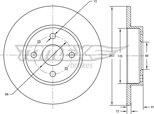 TOMEX brakes TX 71-22 - Тормозной диск autosila-amz.com