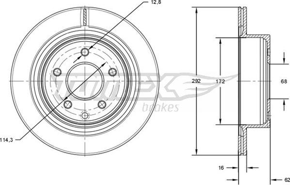 TOMEX brakes TX 71-72 - Тормозной диск autosila-amz.com