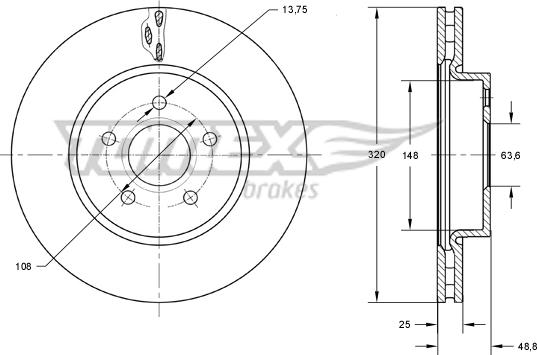 TOMEX brakes TX 73-91 - Тормозной диск autosila-amz.com