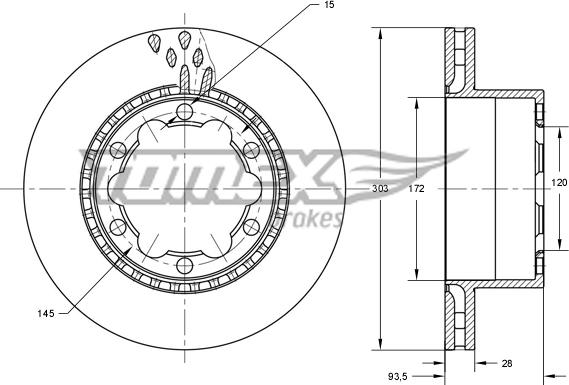 TOMEX brakes TX 73-44 - Тормозной диск autosila-amz.com