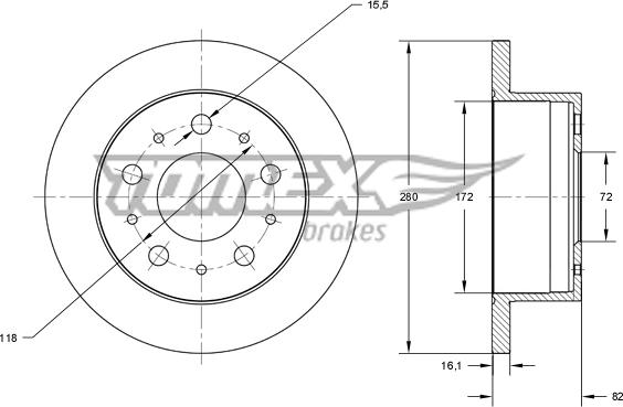 TOMEX brakes TX 73-47 - Тормозной диск autosila-amz.com