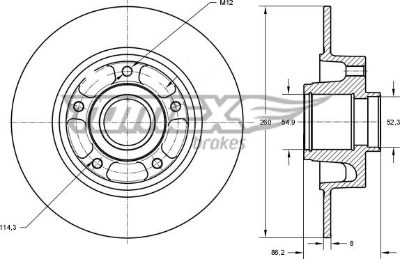 TOMEX brakes TX 73-561 - Тормозной диск autosila-amz.com