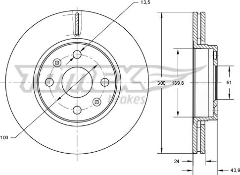 TOMEX brakes TX 73-50 - Тормозной диск autosila-amz.com