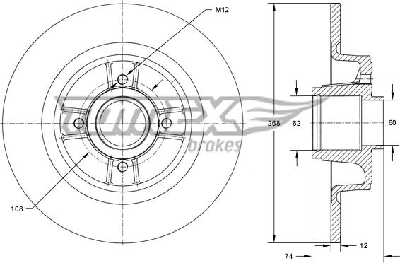 TOMEX brakes TX 73-581 - Тормозной диск autosila-amz.com