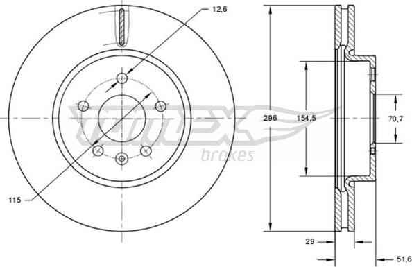 TOMEX brakes TX 73-69 - Тормозной диск autosila-amz.com