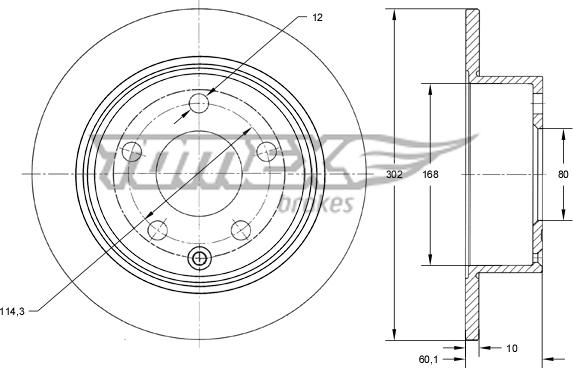 TOMEX brakes TX 73-66 - Тормозной диск autosila-amz.com