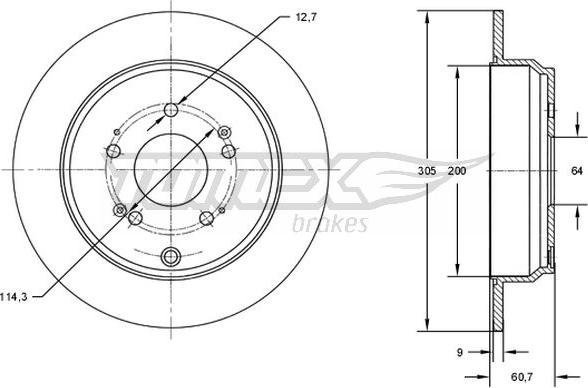 TOMEX brakes TX 73-04 - Тормозной диск autosila-amz.com