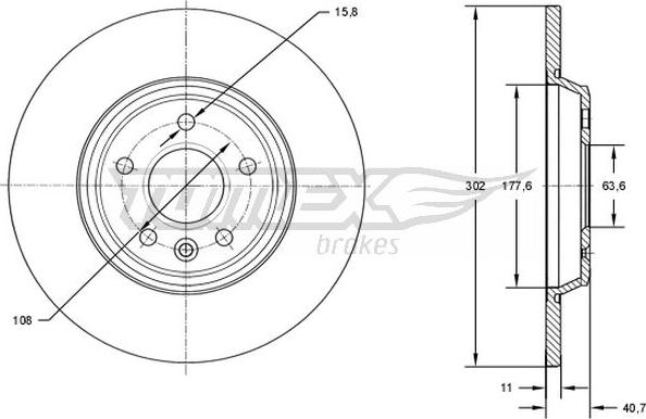 TOMEX brakes TX 73-08 - Тормозной диск autosila-amz.com