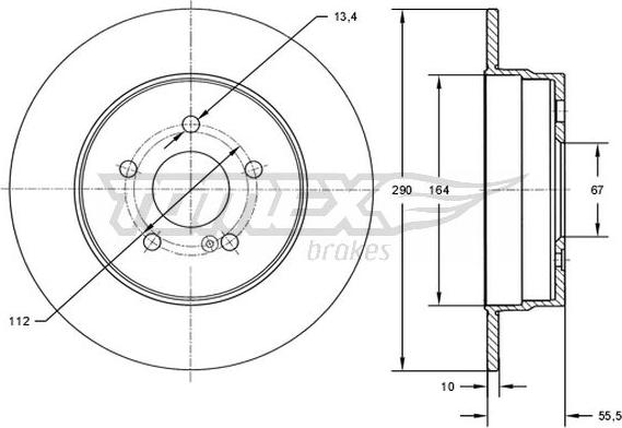 TOMEX brakes TX 73-10 - Тормозной диск autosila-amz.com