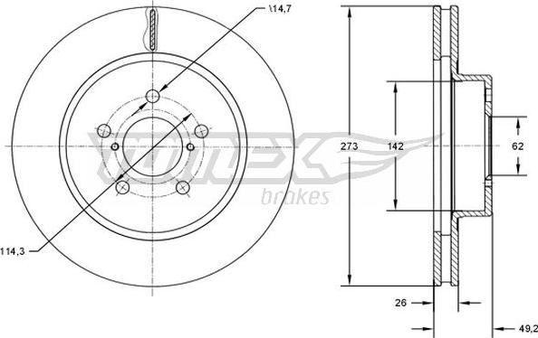 TOMEX brakes TX 73-12 - Тормозной диск autosila-amz.com