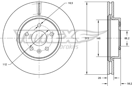 TOMEX brakes TX 73-89 - Тормозной диск autosila-amz.com