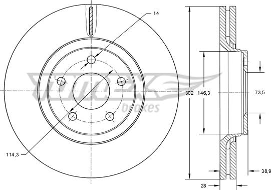 TOMEX brakes TX 73-80 - Тормозной диск autosila-amz.com