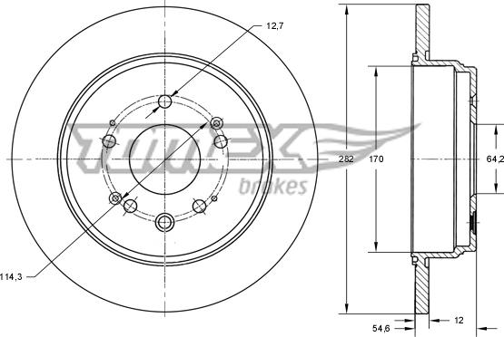 TOMEX brakes TX 73-83 - Тормозной диск autosila-amz.com