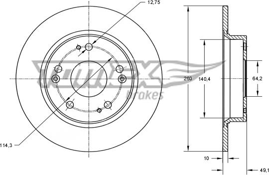 TOMEX brakes TX 73-82 - Тормозной диск autosila-amz.com