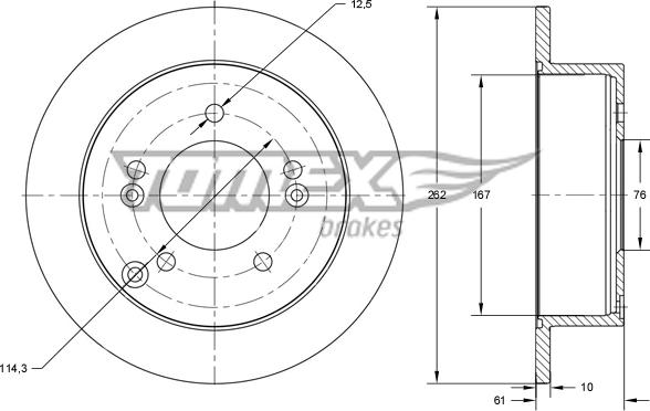 TOMEX brakes TX 73-36 - Тормозной диск autosila-amz.com