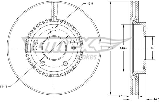 TOMEX brakes TX 73-30 - Тормозной диск autosila-amz.com