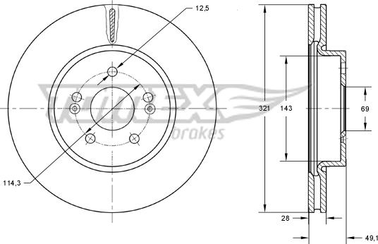 TOMEX brakes TX 73-32 - Тормозной диск autosila-amz.com