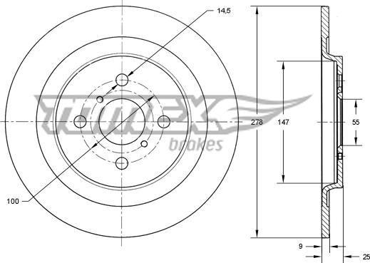 TOMEX brakes TX 73-27 - Тормозной диск autosila-amz.com