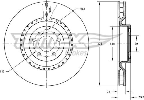 TOMEX brakes TX 73-74 - Тормозной диск autosila-amz.com